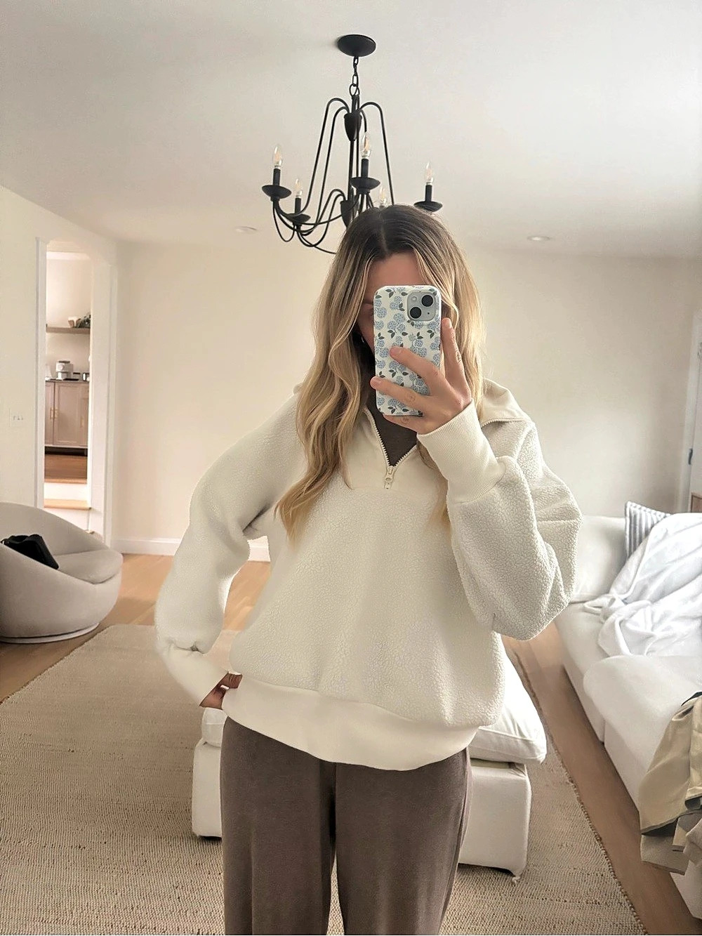 Target Textured Half-Zip Pullover in White